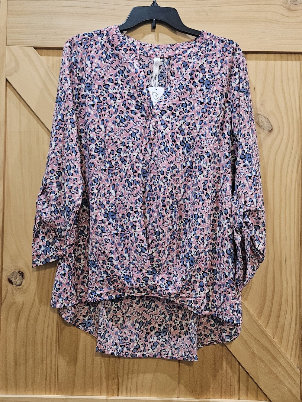 NWT | NY Collection Women’s Pink Leopard Print Blouse | 2X
